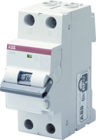 ABB System Pro M Compact aardlekautomaat, 1P+N C-karakteristiek, AC, 230V, 10A, 0.03A, IEC 10kA, EN 6kA, 50/60Hz, 2 mod, IP20